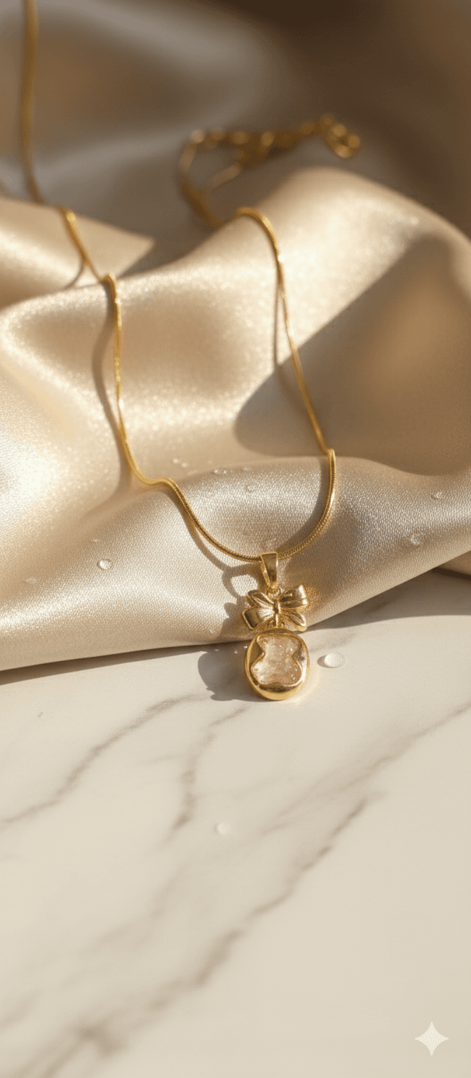 BOW DROP TEDDY NECKCHAIN